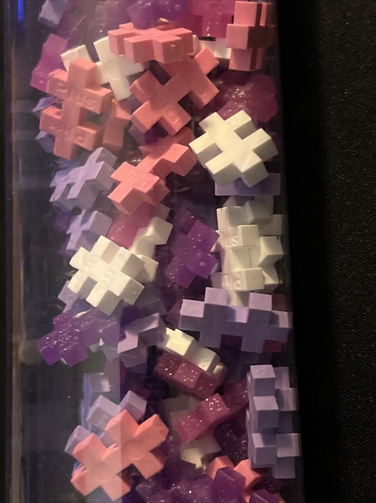 Plus Plus Glitter 05061 (Missing 14 +/- Pieces) Pink Purple White + Mixed Extras