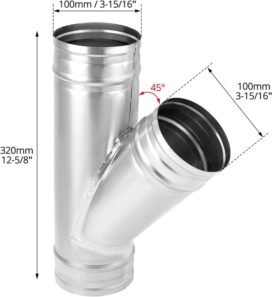 4" Duct Splitter, 45° Degree