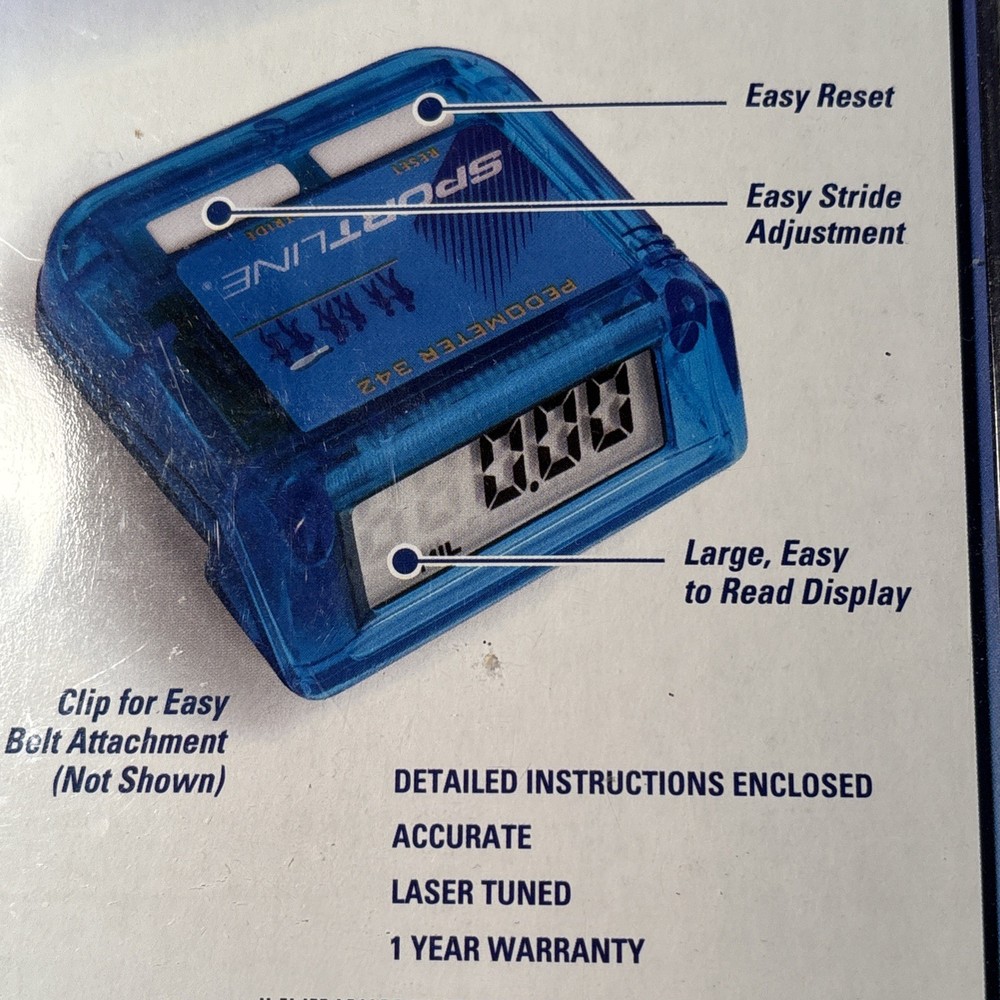 SPORTLINE ELECTRONIC PEDOMETER WALKING JOGGING #342