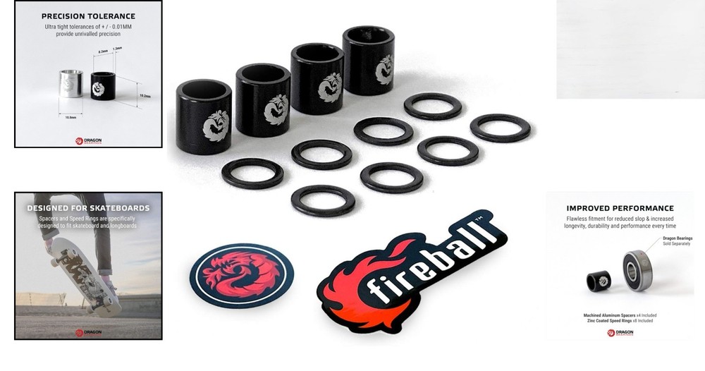 Ultimate Skateboard Hardware - 4 Spacers & Speed Rings for Enhanced Performance