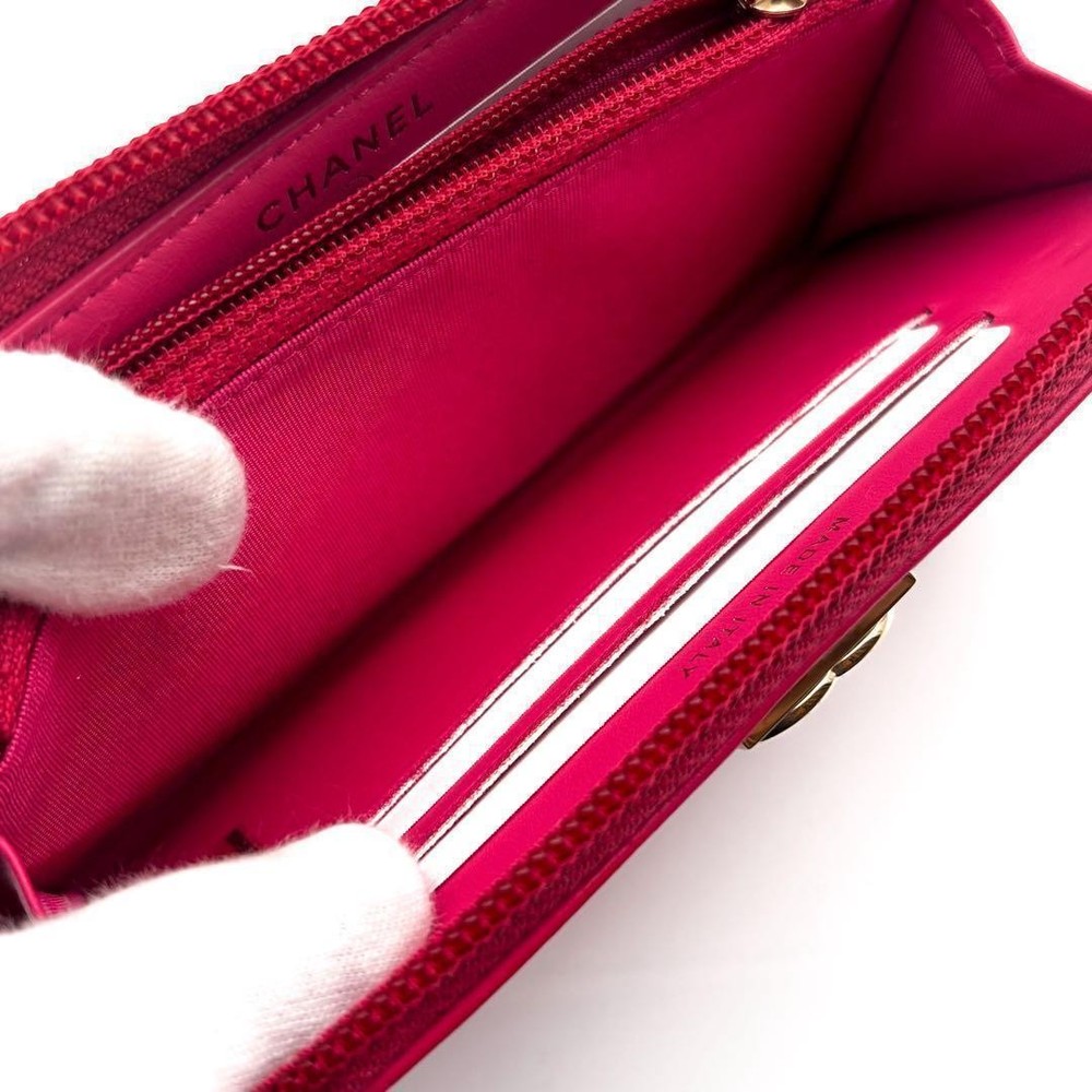 Chanel Boy Chanel Round Zip Medium Wallet