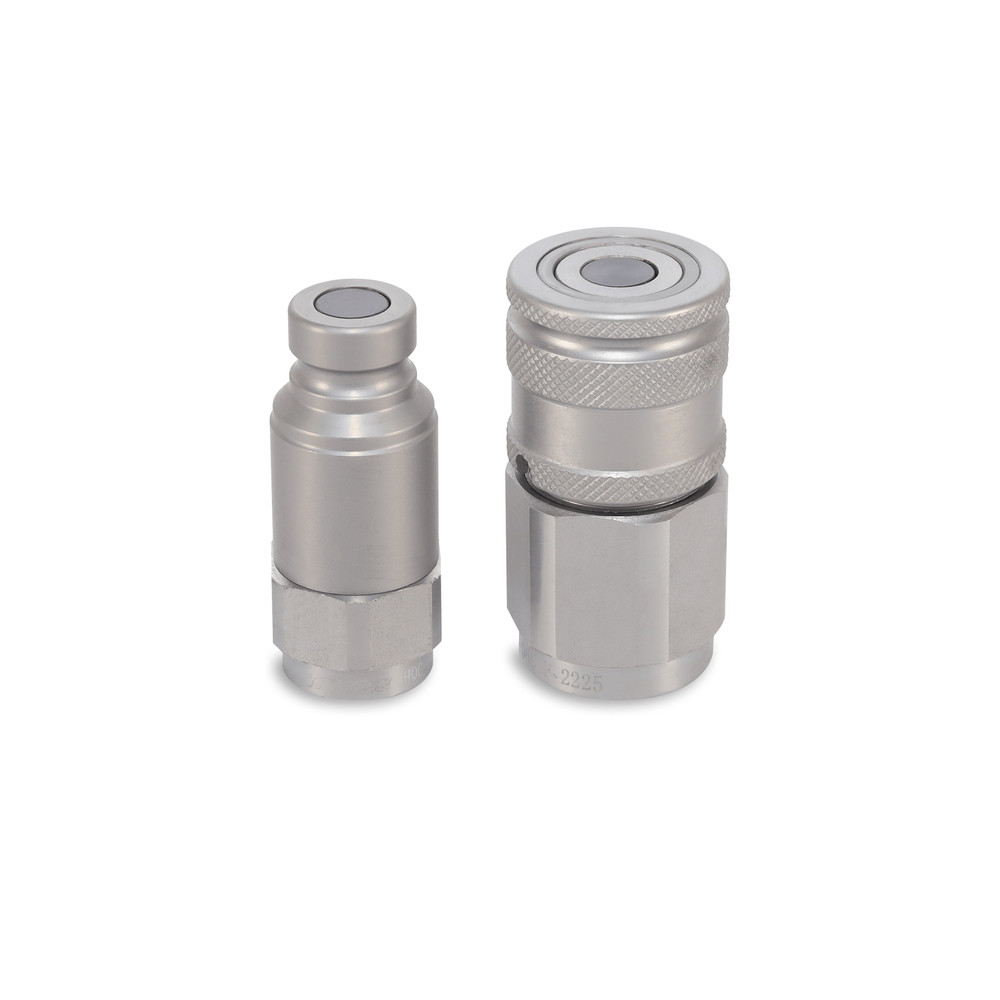 1/4″ Flat Face Hydraulic Quick Couplers Set - 3/8″ SAE Thread