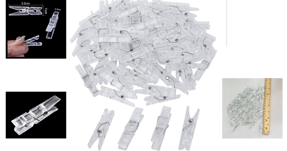 50PCS Clear Mini Spring Clips for Photos, Crafts & Laundry - Compact & Durable