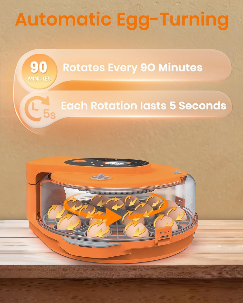 Incubators for Hatching Eggs,15 Egg Incubator with Automatic Egg Turner,Temperat