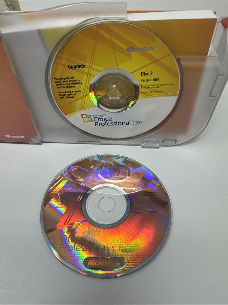 Microsoft Office Professional 2007 Upgrade Complete Windows Software w/Key