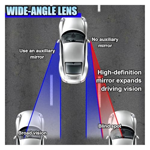 2PCS Blind Spot Car Mirror, HD Glass Rotate Adjustable Car Side Rectangular