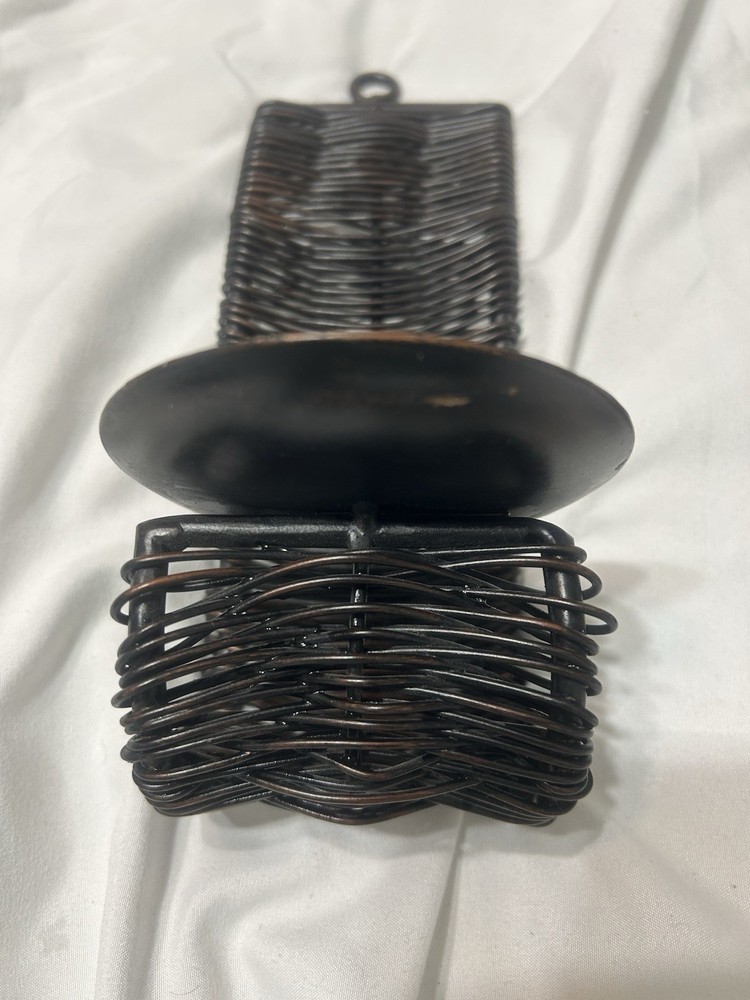 Sconces Weaved Wrought Iron Dark Brown Wall Sconces