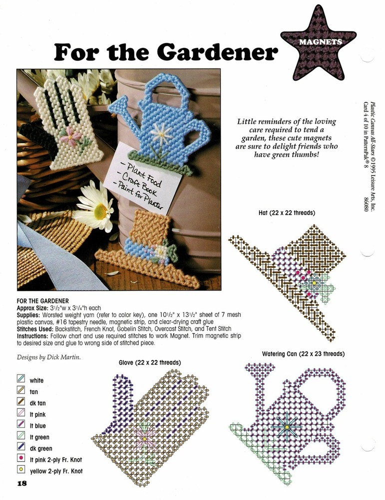 Magnets For The Gardener 3 Plastic Canvas Patterns Projects