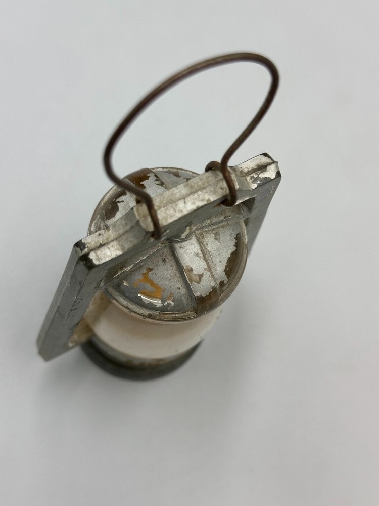 c. 1910 Barn Type 1 LANTERN Glass with Silver Paint CANDY CONTAINER A&E 426