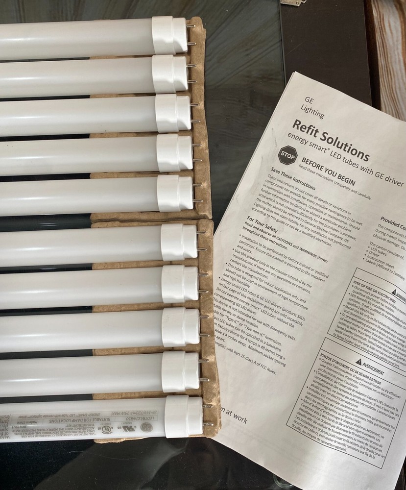 (Case of 10) GE 34253 4' 5000K LumenChoice Plastic Type C Tube Shop Light Bulb