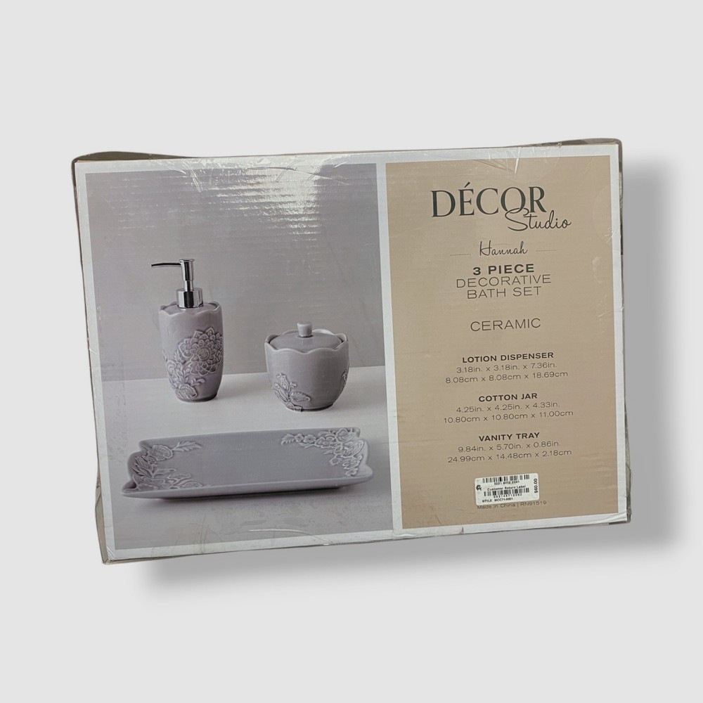 Decor Studio Gray Hannah-Denim 2-Piece Bath Accessory Set