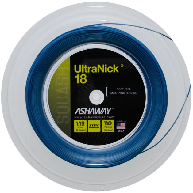 ASHAWAY ULTRANICK 18 SQUASH RACKET STRING - 110m REEL