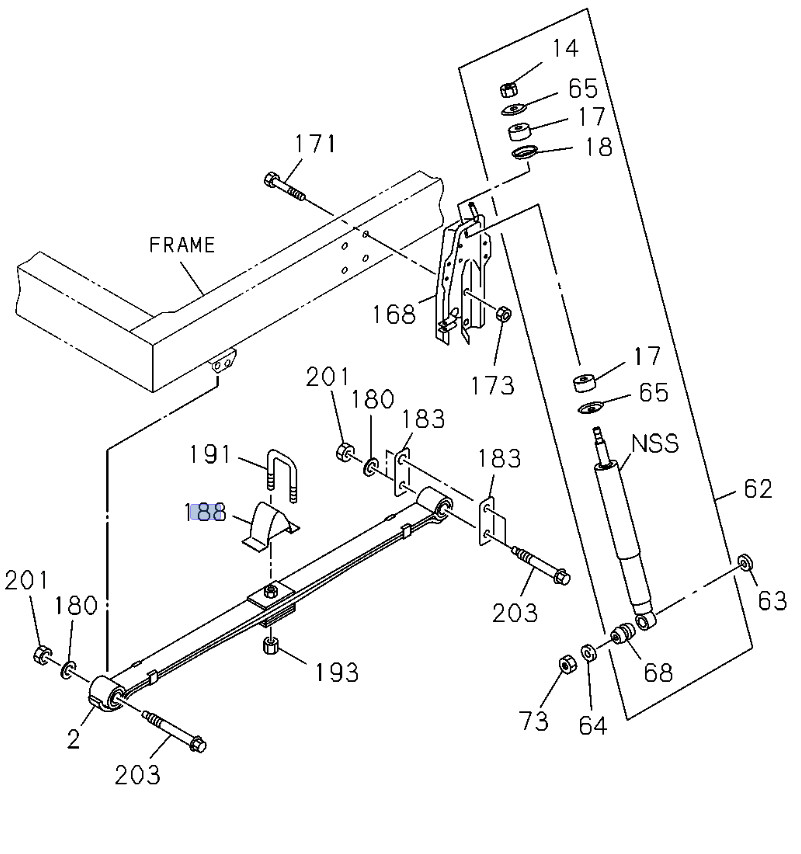Leaf Spring Buffer Front for ISUZU NPR NQR 98-16