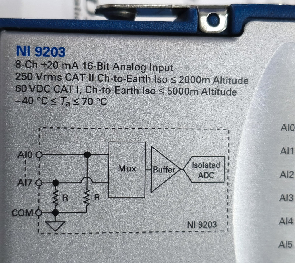 NATIONAL INSTRUMENTS NI 9203 ANALOG INPUT MODULE