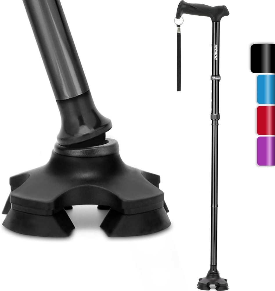 Walking Cane for Men & Women - Foldable, Adjustable, Lightweight, Self Standing