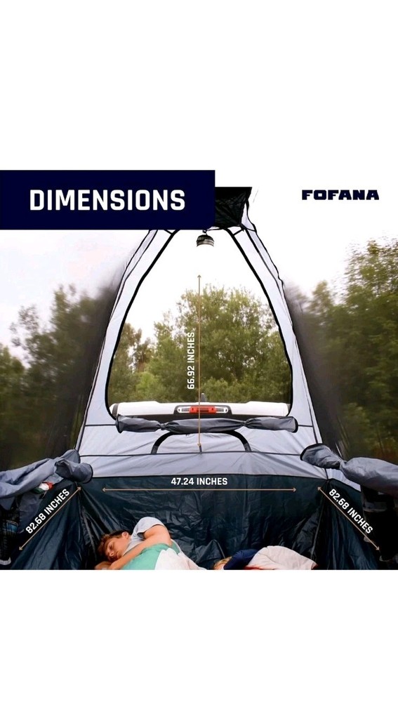 Fofana Truck Bed Tent - Quick & Easy Automatic Setup for Mid Size Pickup Gray