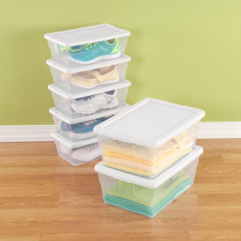 24-Piece 6-Quart Storage Container Set, Stackable with Snap-On Lids