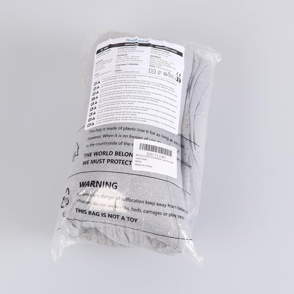 RESTCLOUD Adjustable Lumbar Support Includes a removable pad, Moon Grey