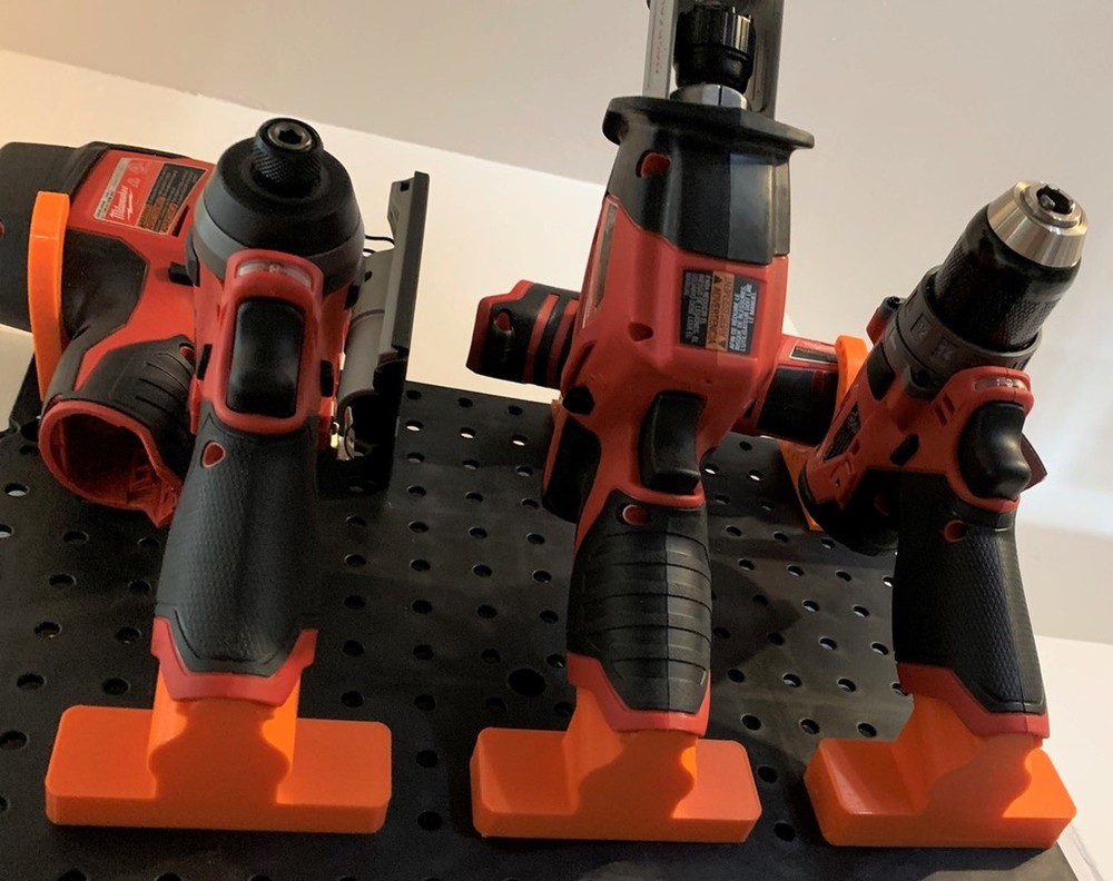 Milwaukee M12 Tool Holder - Pegboard Mount Organizer for Workshop Garage Storage