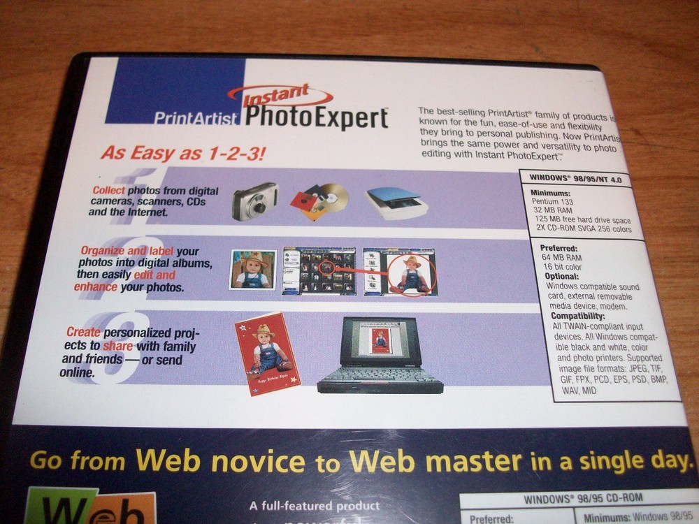 Photo Expert & Web Studio Express Home & Office CD ROM Software WIN 95 98 NT 4