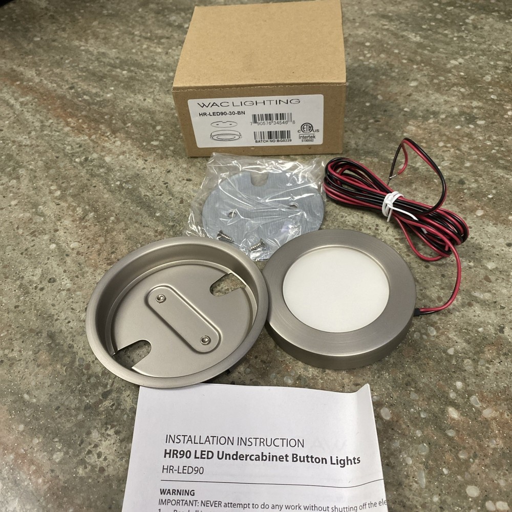 WAC Lighting HR-LED90-30-BN 3” LEDme Button Light - Brushed Nickel