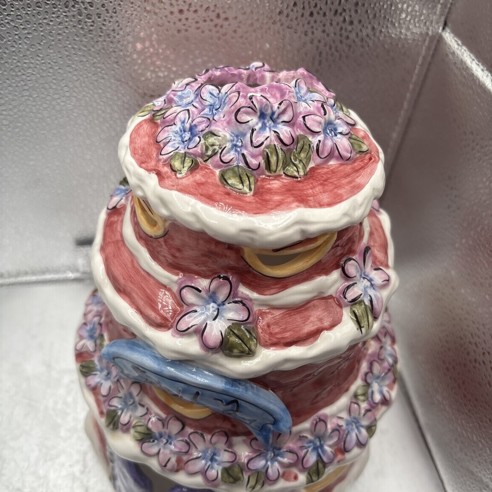Blue Sky Claywork July Birthday Cake Missing Candle! Other Wise Great