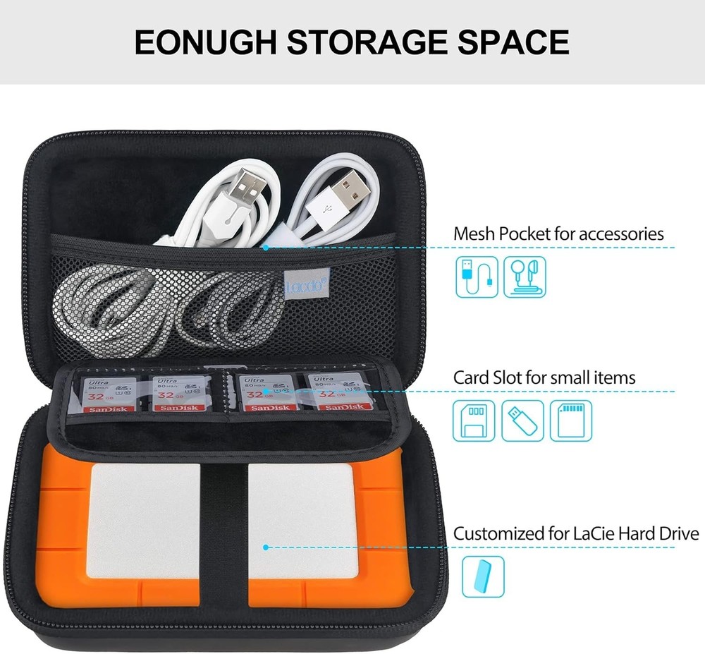 Compact Portable Carrying Case for USB Hard Drives - Extra Storage & Protection