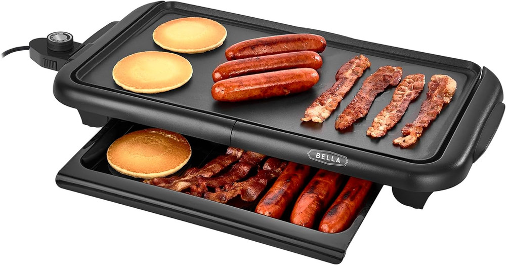 Electric Griddle with Warming Tray - Smokeless Indoor Grill, Nonstick Surface...