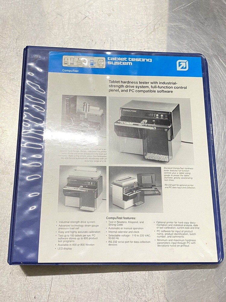 Vector Computest Tablet Hardness Tester - Users Guide / Instruction Manual
