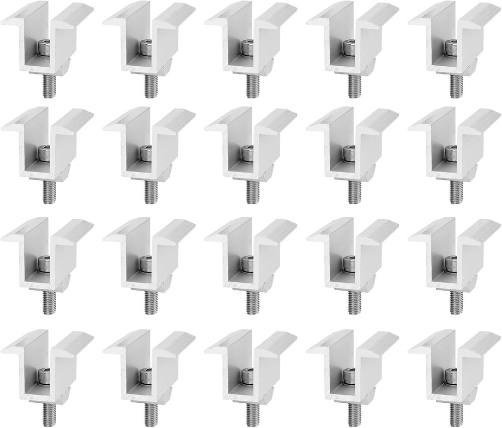 20-Pack Solar Panel Mid Clamps – Aluminum Mounting Brackets