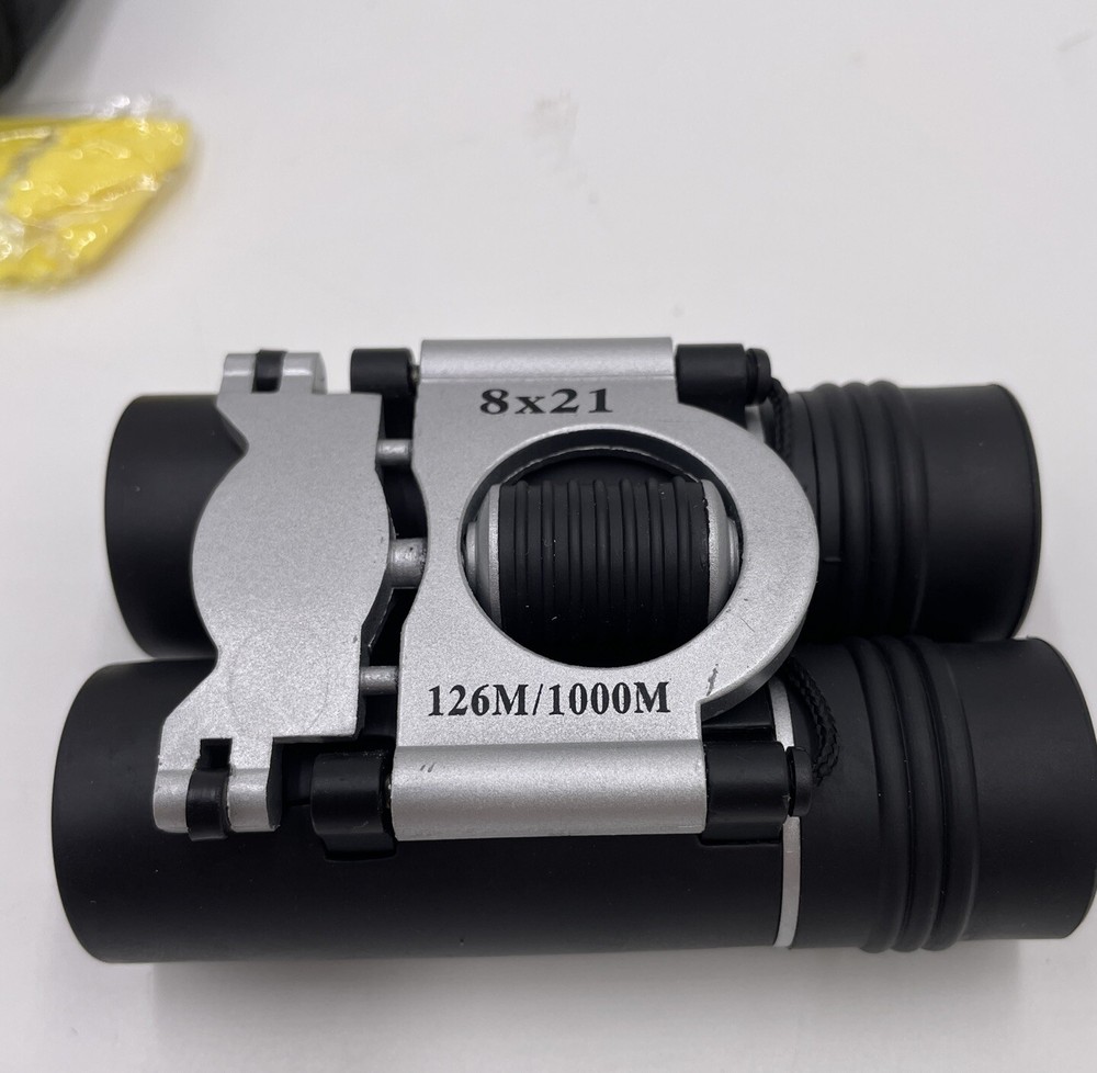 New Optics Binocular 8x21 Black Binoculars Binoculars + Case