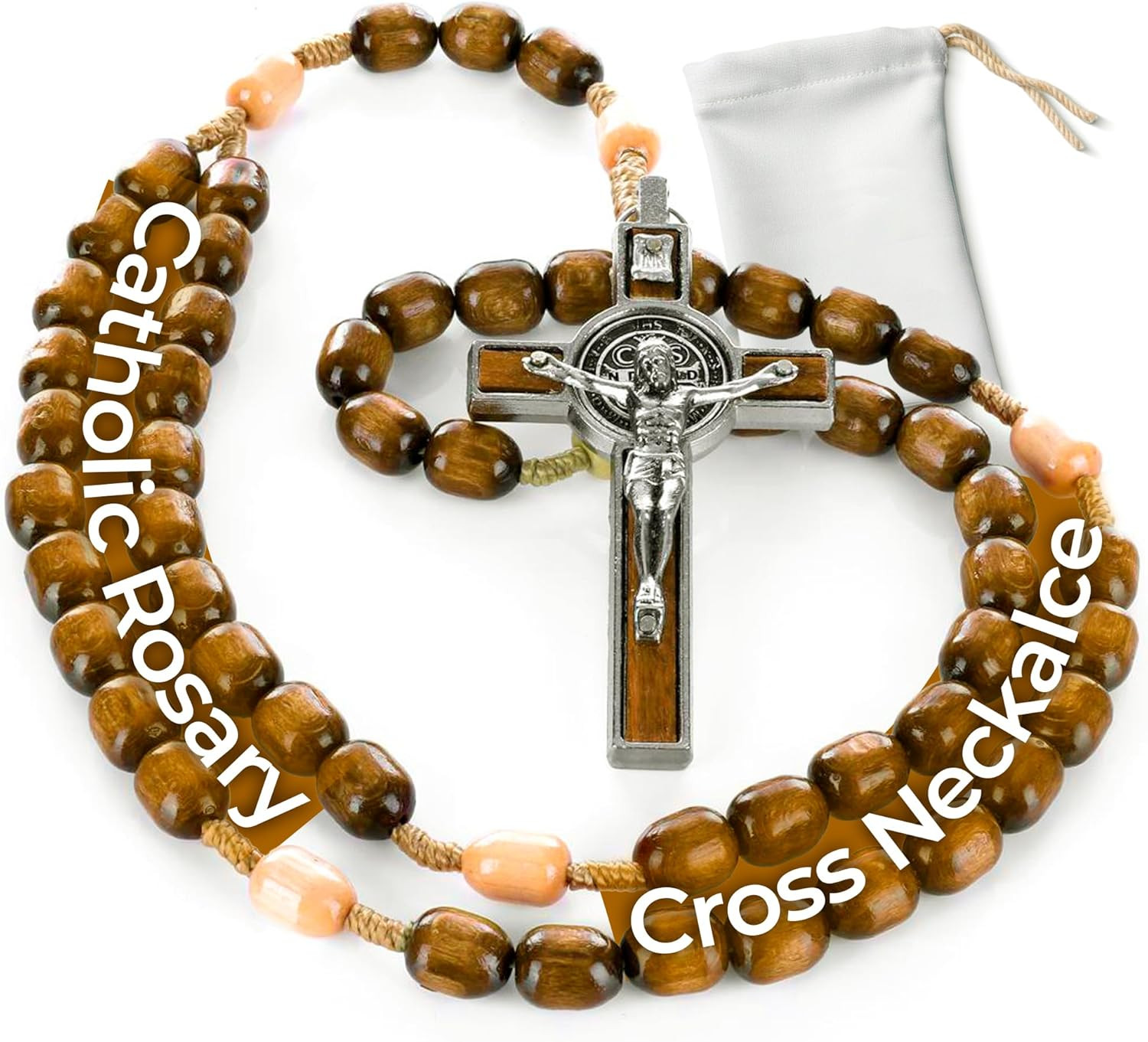 Italian Rosary with Pope Leo XIV Apostolic Blessing – Large Beads Catholic Neckl