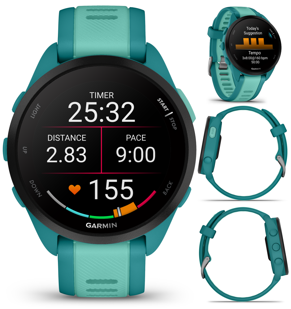 Garmin Forerunner 165 Music Running Smartwatch AMOLED Training Turquoise