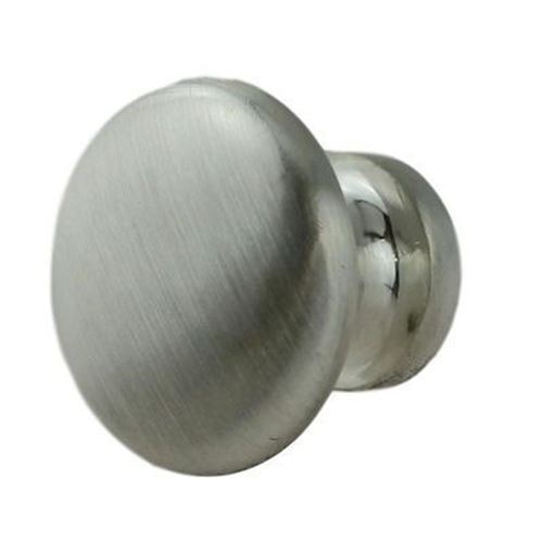 1" Small Flat Top Knob Brushed Satin Silver