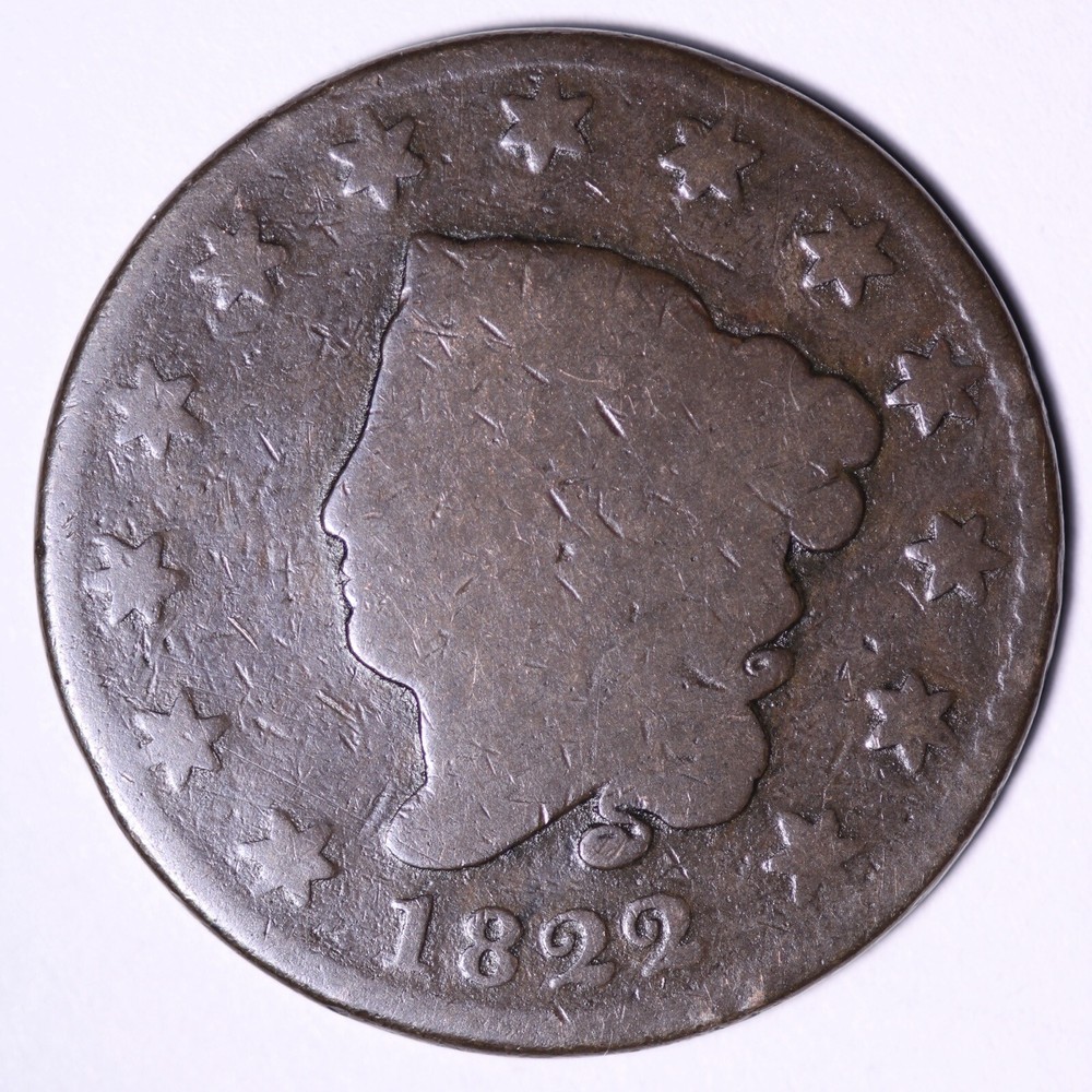 1822 Coronet Head Large Cent FREE SHIPPING E504 KCM