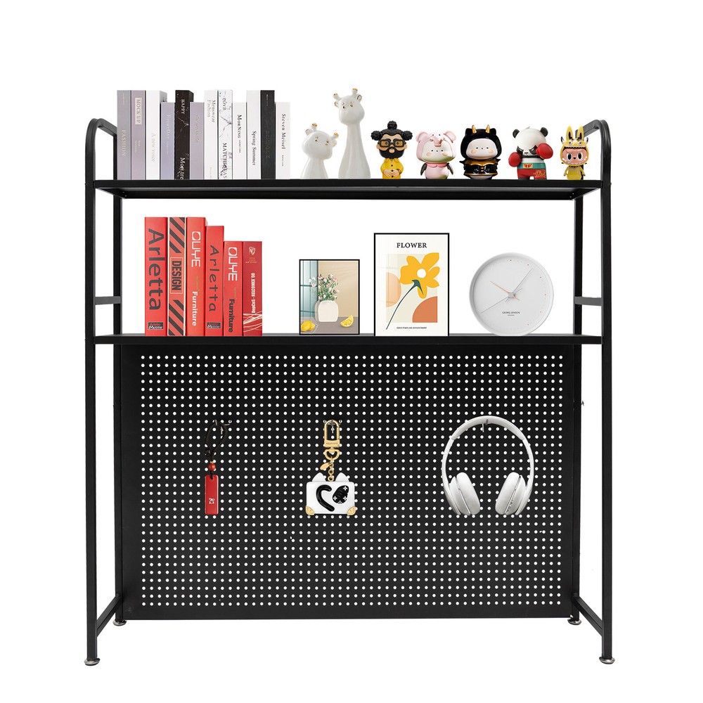 Desktop Bookshelf, Countertop Storage Rack with 2 Shelves for Computer