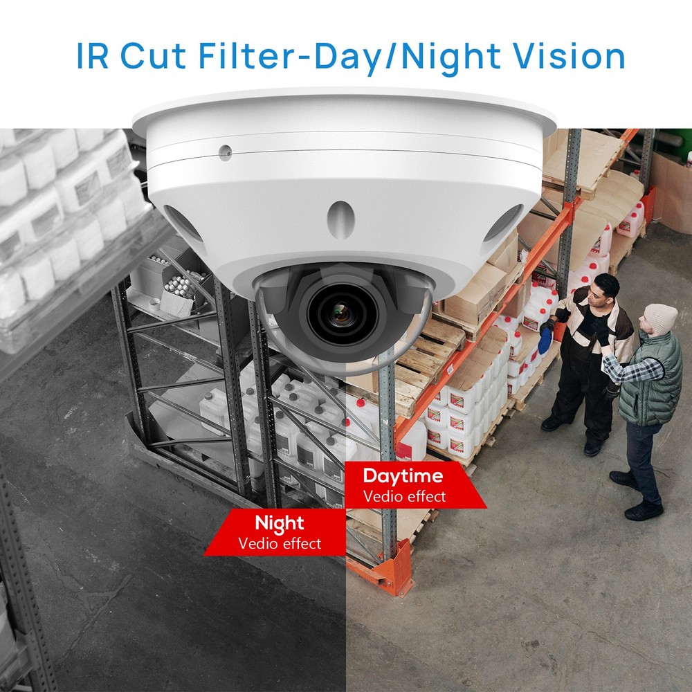 6PACK VIKYLIN 8MP 4K IR Dome Security Camera Smart Motion Detection Courtyard US