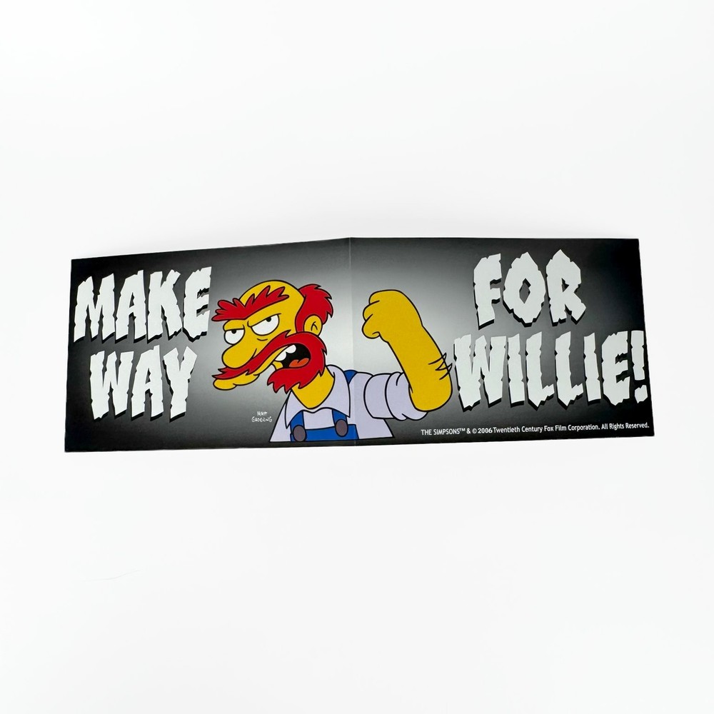 The Simpsons Groundskeeper Willie Sticker Decal 2006 "Make Way For Willie!"