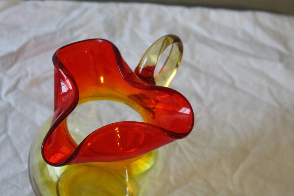 Vintage Amberina Pitcher measures 5" tall