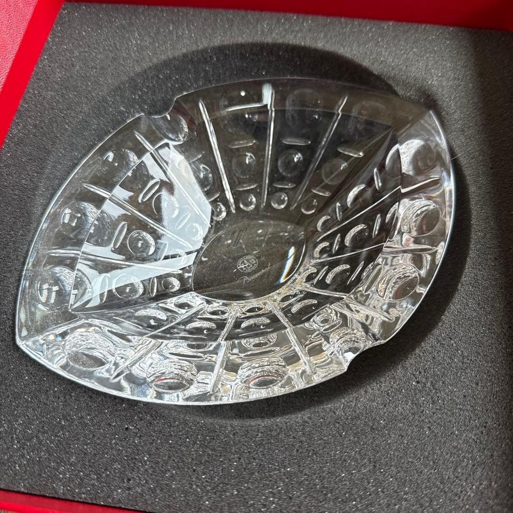 Baccarat Crystal Leaf-Shaped Dish/Ashtray with Original Box