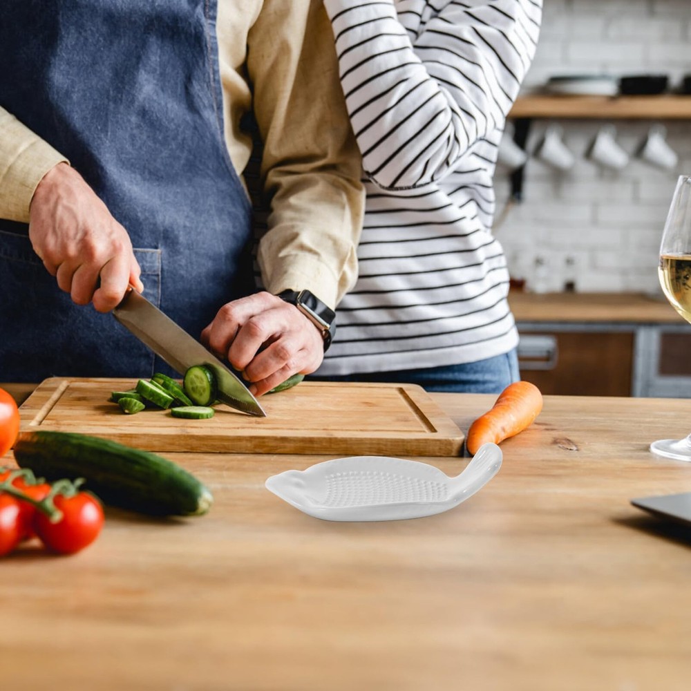 Ceramic Ginger Grater Plate Multi-Function Garlic Grater Kitchen Gadget Grind...