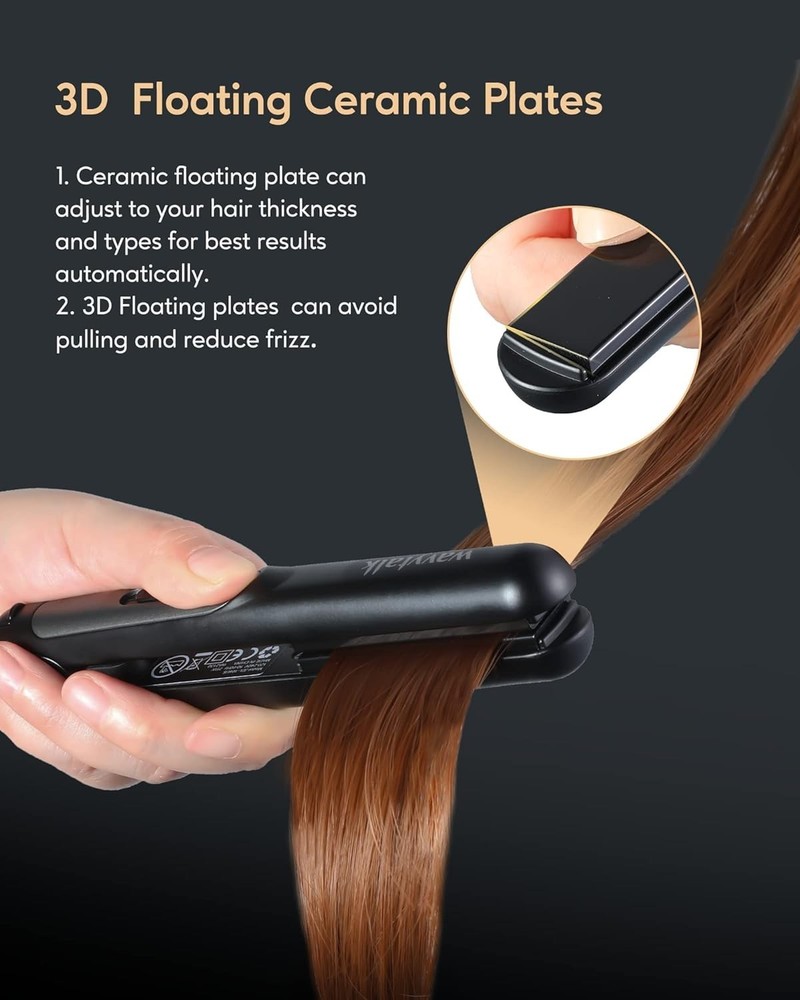 0.7 Inch Dual Voltage Mini Flat Iron - Perfect Solution for Curls and Straight