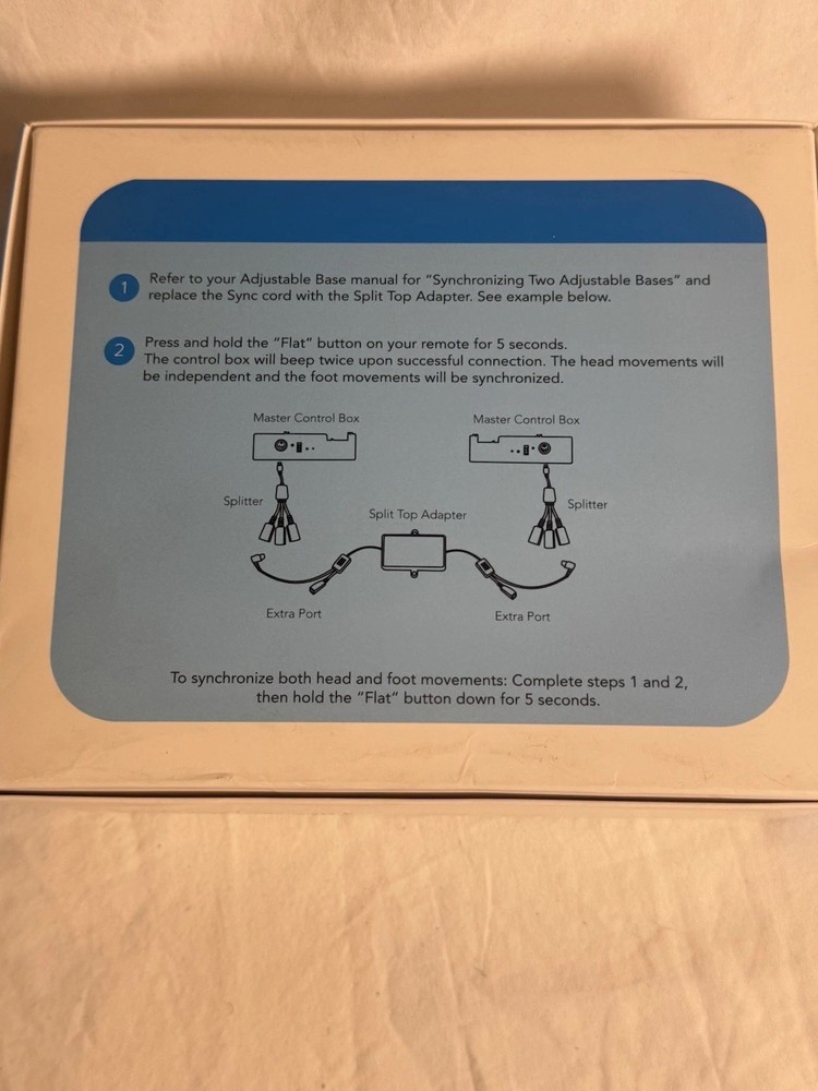 Adjustable Base Split Top Adapter for Independent Head Control Synchronized Foot