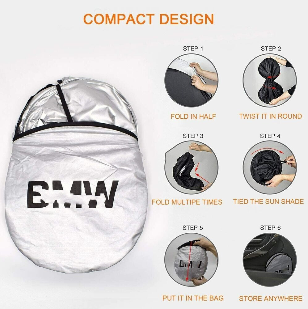 Foldable block UV protection sun visor suitable for BMW car sunshade windshield