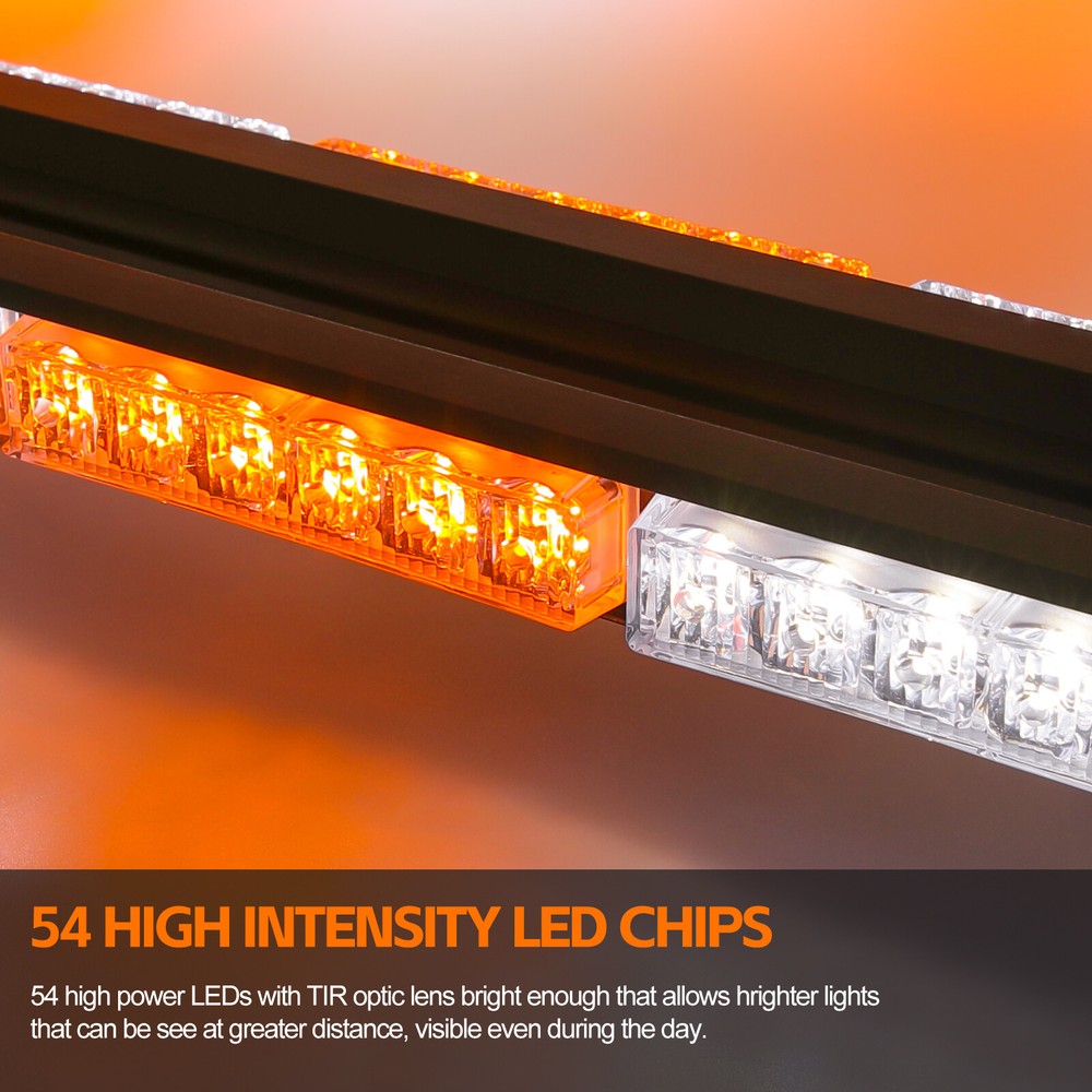 For Jeep Gladiator Compass 54 LED Rooftop Strobe Light Bar Emergency Warning Kit