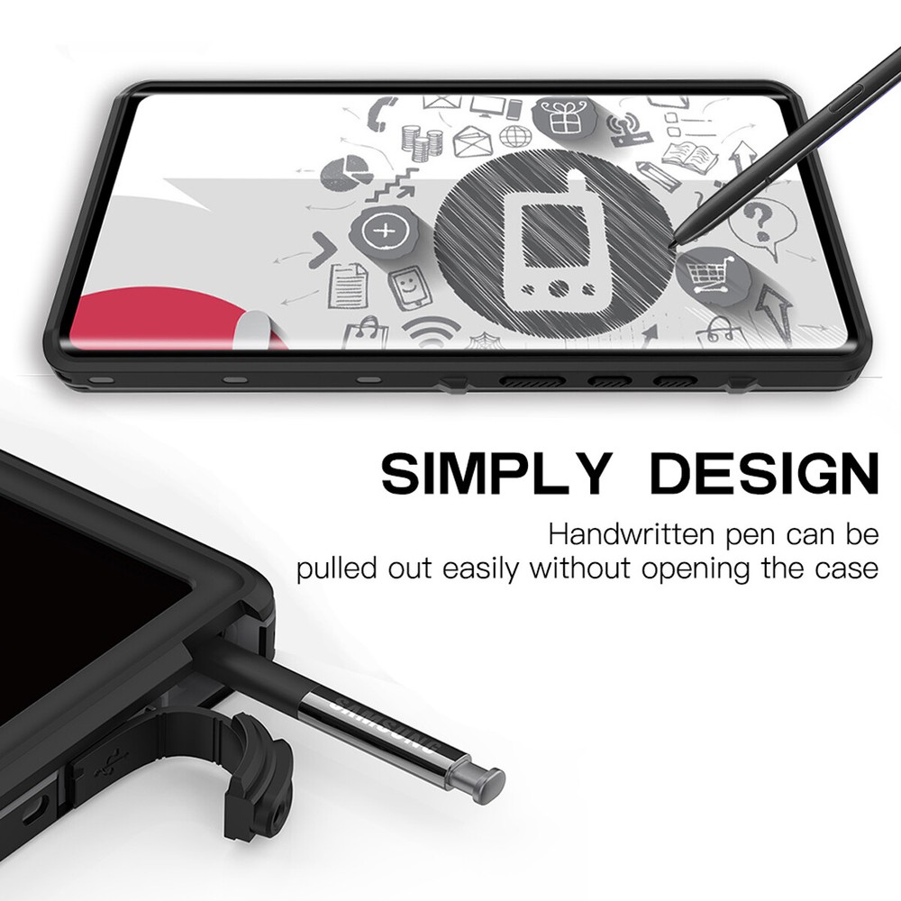 For Samsung Galaxy Note20 Case Waterproof Shockproof Cover with Screen Protector