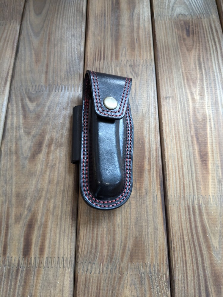 Horizontal scabard leather sheath for buck 110 Folding Hunter