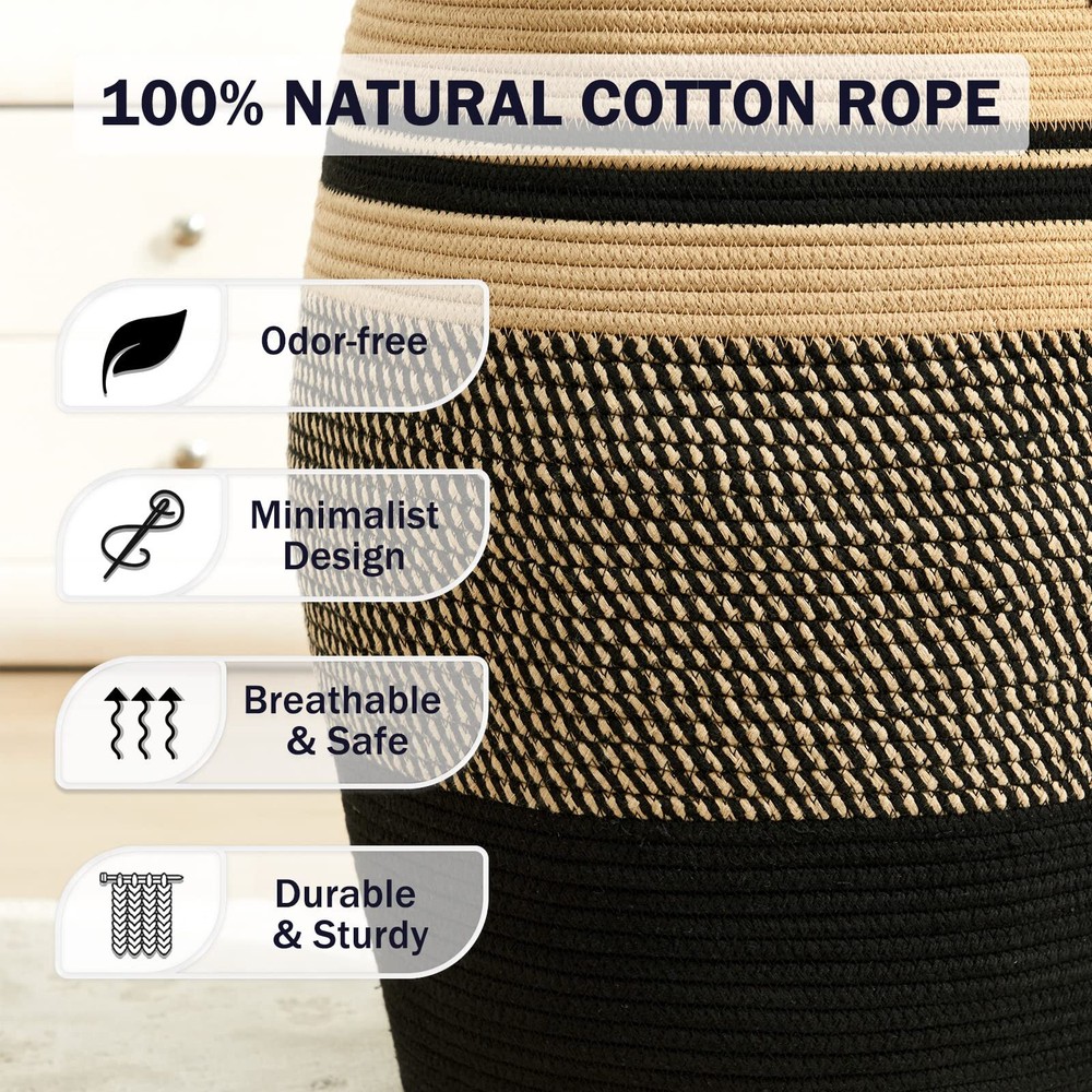 105l Extra Large Laundry Hamper Basket By Woven Tall Clothes Hamper For Storage