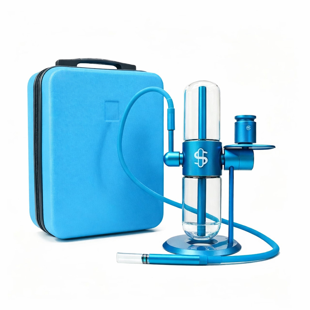 Stundenglass Gravity Hookah Bong w Carry Case Gravity Infuser - BLUE - Full Size