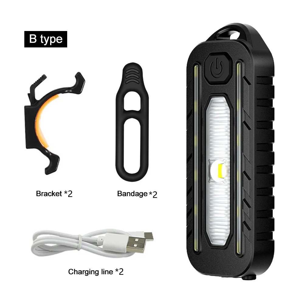 USB Recharge LED Flashlight Work Light Keychain Flashlight for Police Shoulder C
